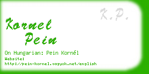kornel pein business card