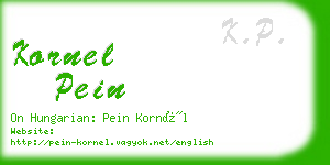 kornel pein business card